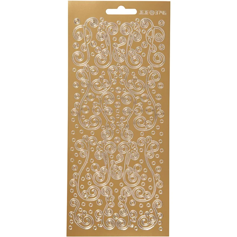 Sticker, Spiralen, Blatt 10x23 cm, Gold, 1 Bl. [HOB-170159]