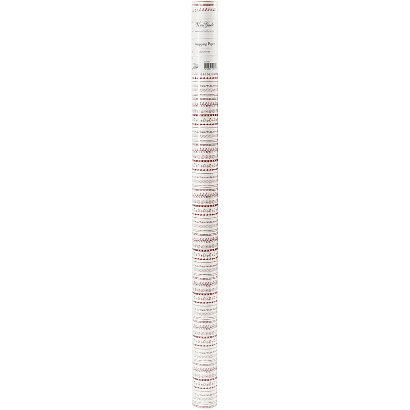 Geschenkpapier, Kritzeleien, B 70 cm, 80 g, Rot, Weiß, 4 m/ 1 Rolle [HOB-190440]
