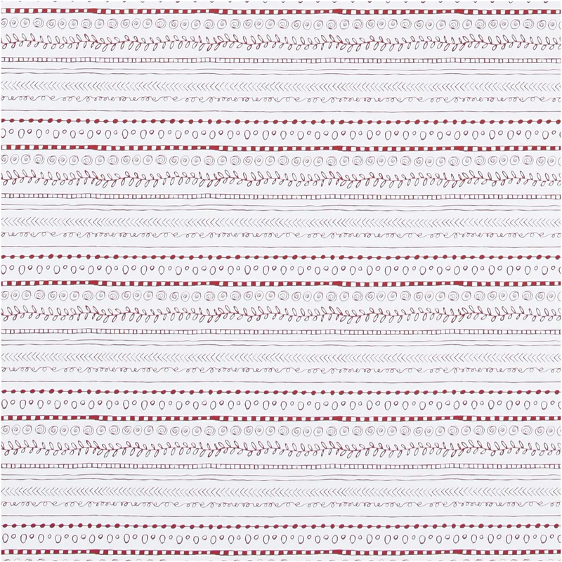 Geschenkpapier, Kritzeleien, B 70 cm, 80 g, Rot, Weiß, 4 m/ 1 Rolle [HOB-190440]