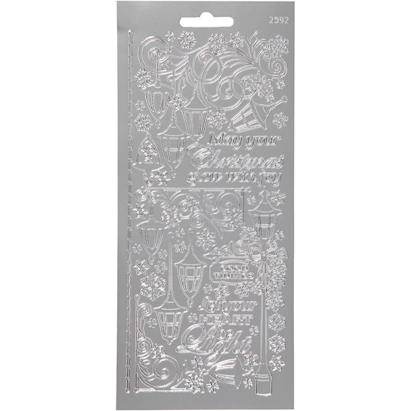 Sticker, Laternen, Blatt 10x23 cm, Silber, 1 Bl. [HOB-170255]