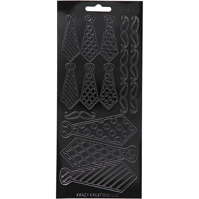 Sticker, Krawatten, Blatt 10x23 cm, Schwarz, 1 Bl. [HOB-170149]