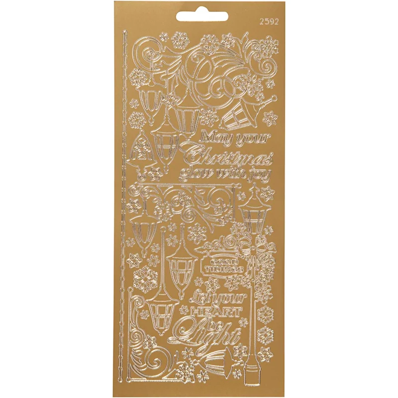 Sticker, Laternen, Blatt 10x23 cm, Gold, 1 Bl. [HOB-170254]
