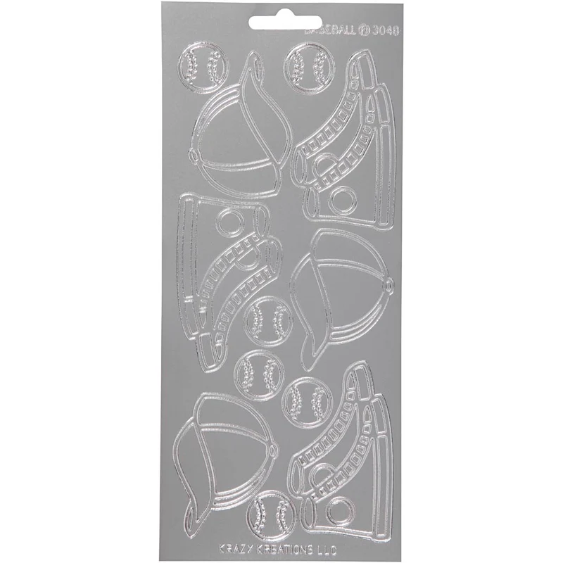 Sticker, Sport, Blatt 10x23 cm, Silber, 1 Bl. [HOB-170249]