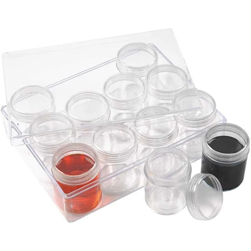 Acryldosen, H 47 mm, D 37 mm, 35 ml, 12 Stk/ 1 Set [HOB-13189]