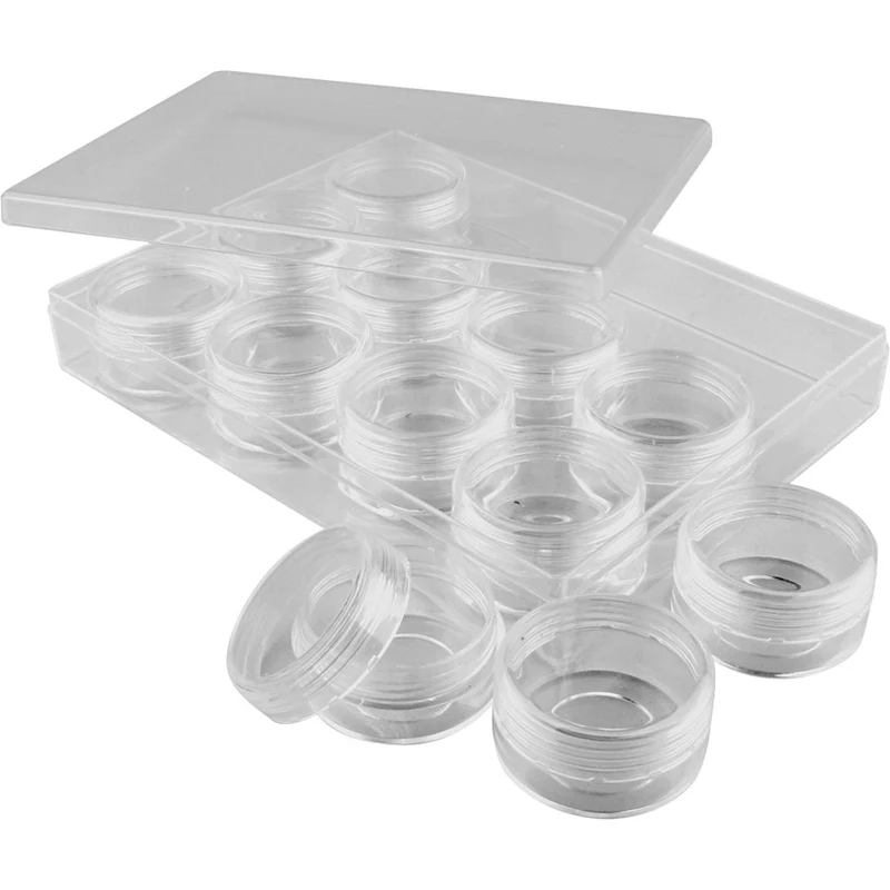 Acryldosen, H 20 mm, D 35 mm, 10 ml, 12 Stk/ 1 Set [HOB-13187]