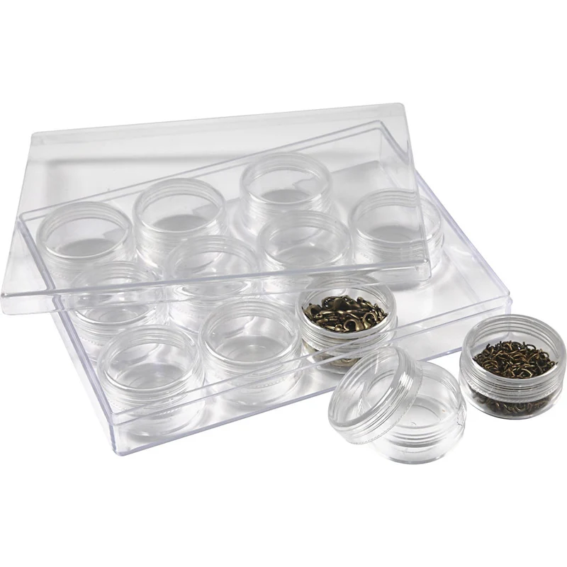 Acryldosen, H 20 mm, D 35 mm, 10 ml, 12 Stk/ 1 Set [HOB-13187]