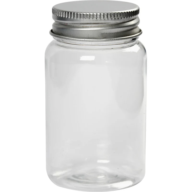 Kunststoffglas mit Schraubverschluss, H 77 mm, D 45 mm, 100 ml, 10 Stk/ 1 Pck [HOB-13181]