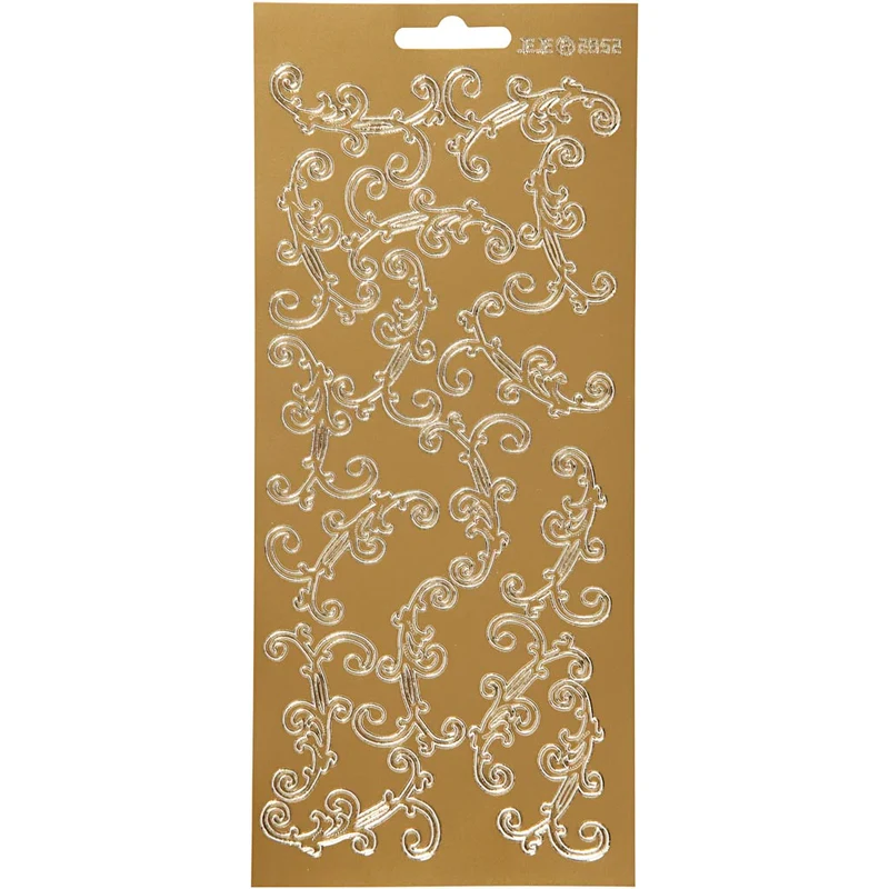 Sticker, Spiralen, Blatt 10x23 cm, Gold, 1 Bl. [HOB-170121]