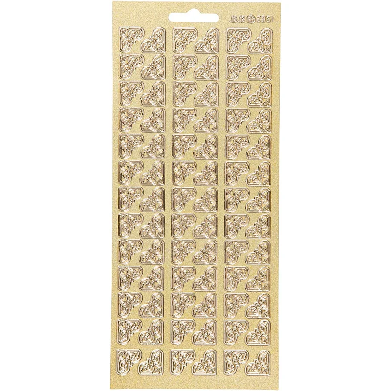 Sticker, Ecken, Blatt 10x23 cm, Gold, 1 Bl. [HOB-170119]