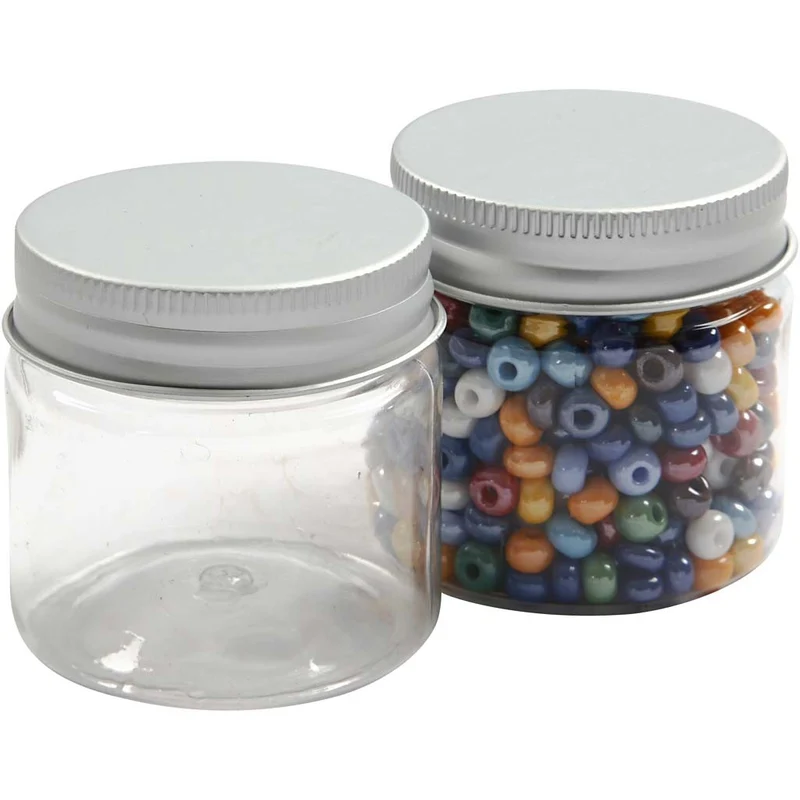 Kunststoffglas mit Schraubverschluss, H 45 mm, D 44 mm, 50 ml, 10 Stk/ 1 Pck [HOB-13179]