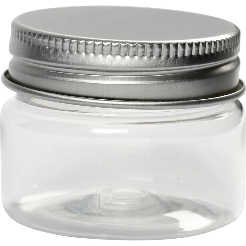 Kunststoffglas mit Schraubverschluss, H 35 mm, D 40 mm, 35 ml, 10 Stk/ 1 Pck [HOB-13178]