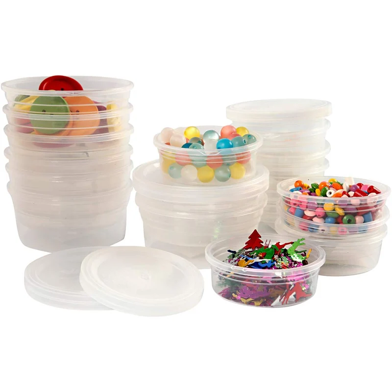 Plastikdose mit Deckel, H 24 mm, D 68 mm, 45 ml, 20 Stk/ 1 Pck [HOB-13171]