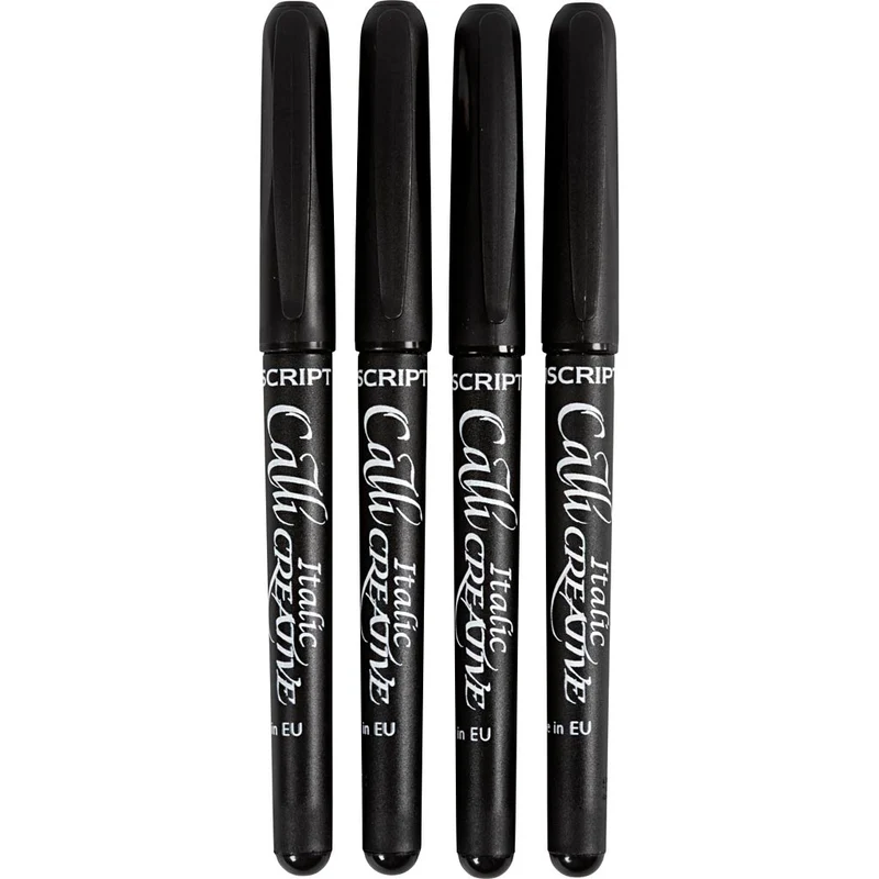 Kalligrafie-Marker, Strichstärke 1,4+2,5+3,6+4,8 mm, Schwarz, 4 Stk/ 1 Pck [HOB-14197]