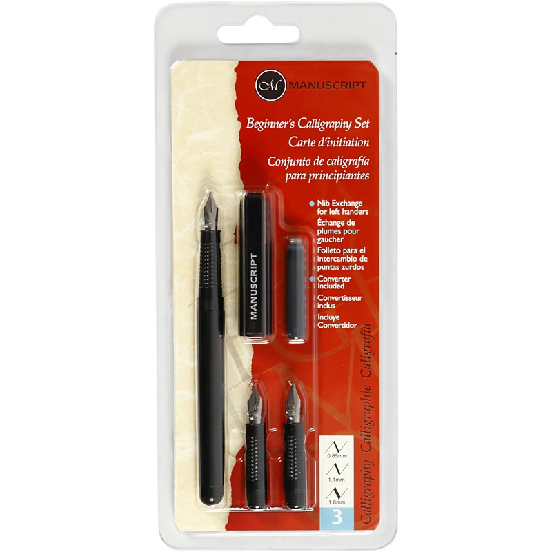 Kalligrafie-Anfänger-Set, B 0,85-1,6 mm, Schwarz, 1 Set [HOB-14195]