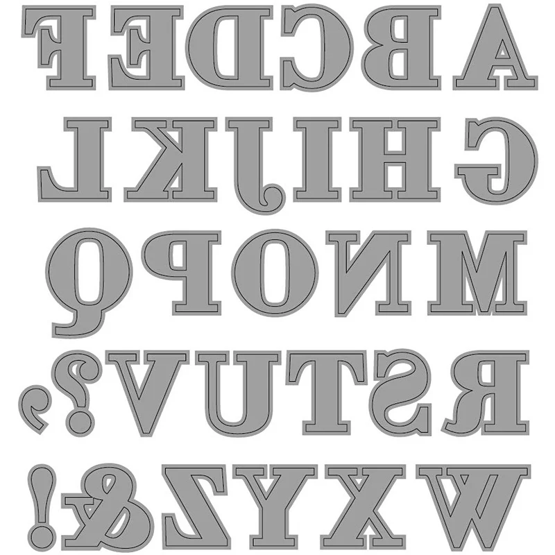 Stanzschablone, Alphabet, Größe 2x1,5-2,5 cm, 1 Stk [HOB-11784]