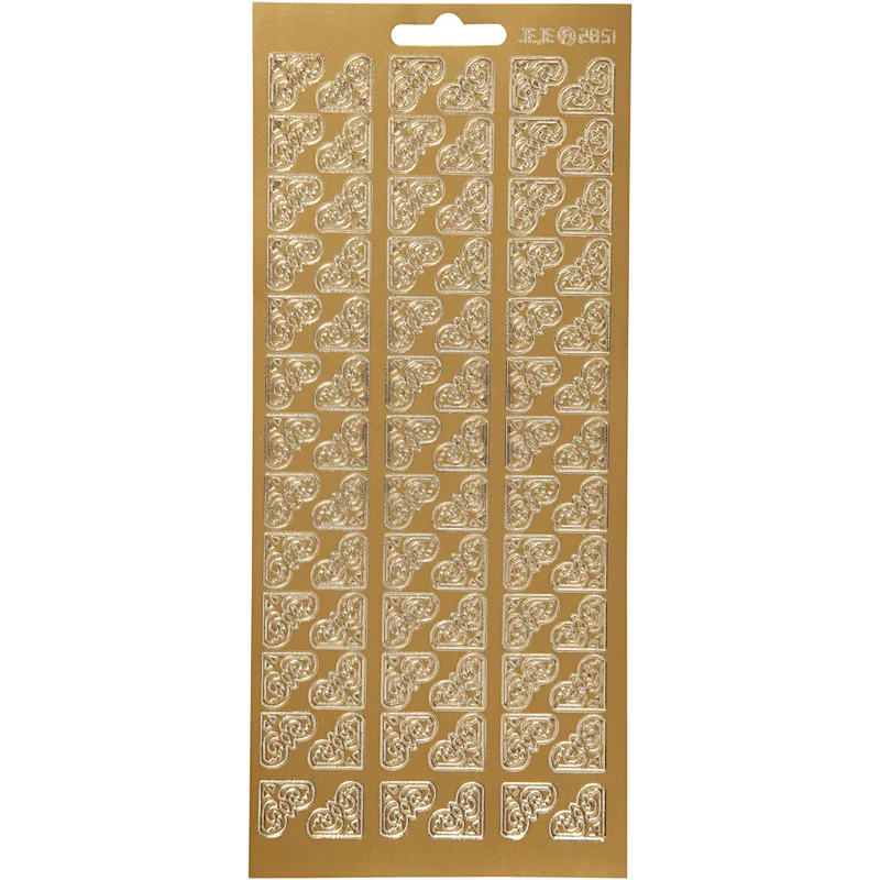 Sticker, Ecken, Blatt 10x23 cm, Gold, 1 Bl. [HOB-170117]
