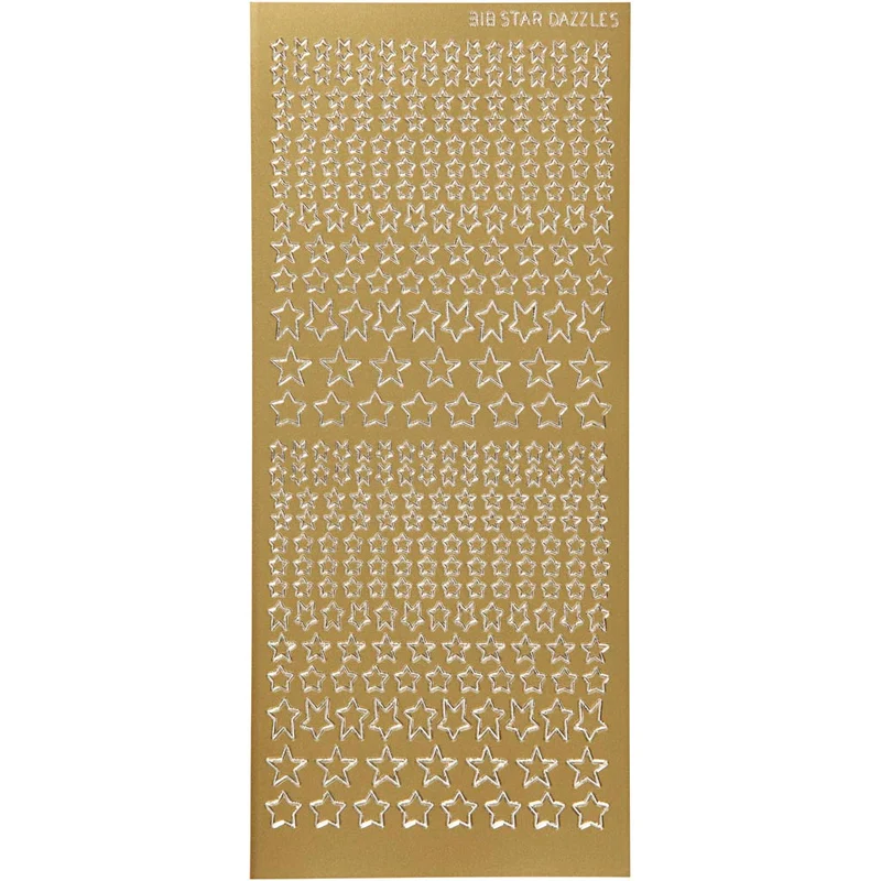 Sticker, Sterne, Blatt 10x23 cm, Gold, 1 Bl. [HOB-170111]