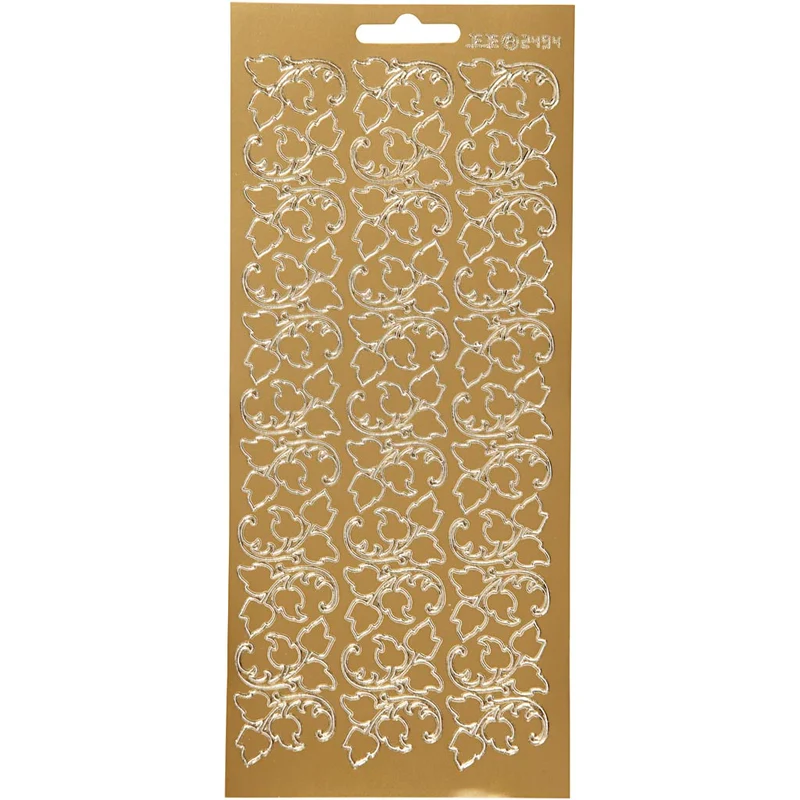 Sticker, Blätter, Blatt 10x23 cm, Gold, 1 Bl. [HOB-170101]