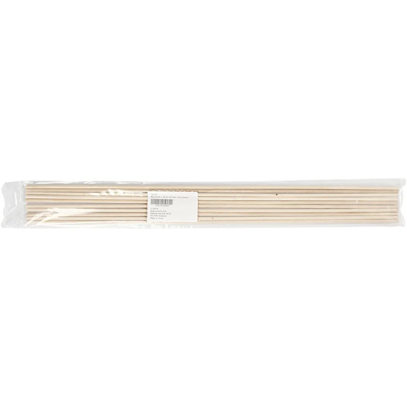 Holzstäbe rund, L 60 cm, D 6 mm, 10 Stk/ 1 Pck [HOB-109100]