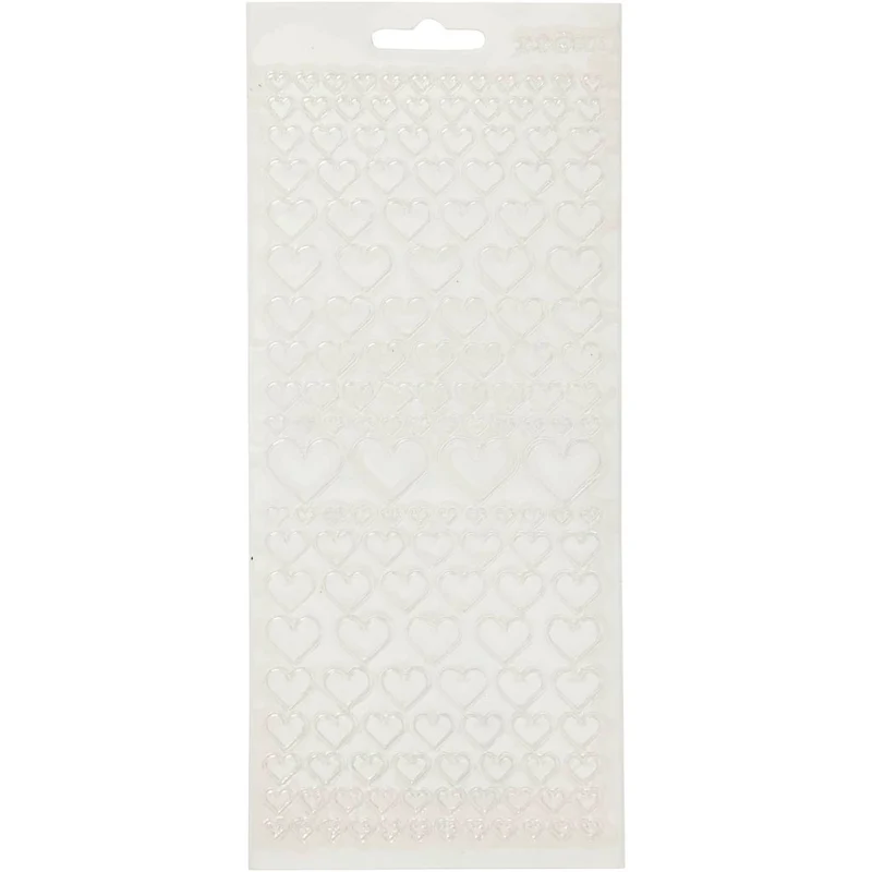 Sticker, Herzen, Blatt 10x23 cm, Transparent, 1 Bl. [HOB-170043]