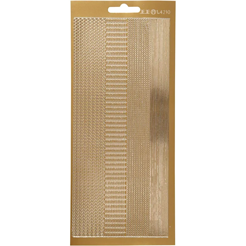 Sticker, Bordüren, Blatt 10x23 cm, Gold, 1 Bl. [HOB-170028]