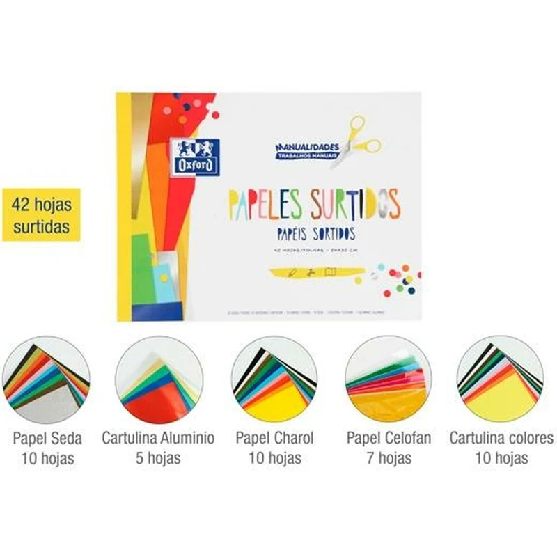 Paper Oxford Multicolour 42 Sheets (10 Units)