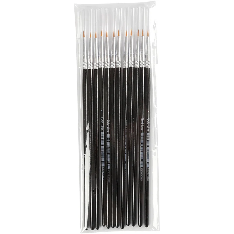 Gold Line Pinsel, Nr. 0, L 17 cm, B 1 mm, rund, 12 Stk/ 1 Pck [HOB-10701]