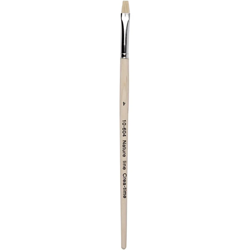 Nature Line Pinsel, Nr. 4, L 18,5 cm, B 7 mm, Kurzer Griff, 12 Stk/ 1 Pck [HOB-10604]