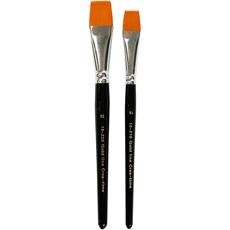 Gold Line Pinsel, Nr. 16+20, L 19-20 cm, B 17-24 mm, Flach, 2 Stk/ 1 Pck [HOB-100268]