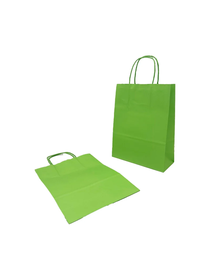 Papiertragetaschen Grün 18x8x22cm Kraft 90g/m² (50 Stück) [PAM1822GR]