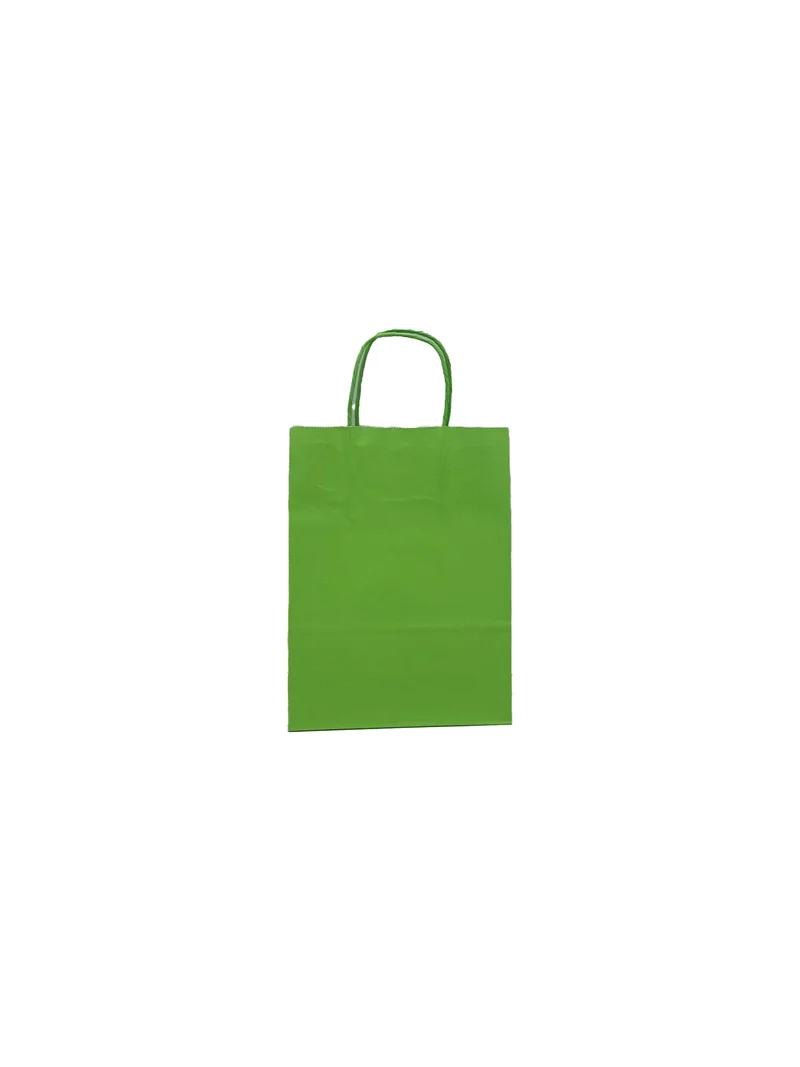 Papiertragetaschen Grün 18x8x22cm Kraft 90g/m² (50 Stück) [PAM1822GR]