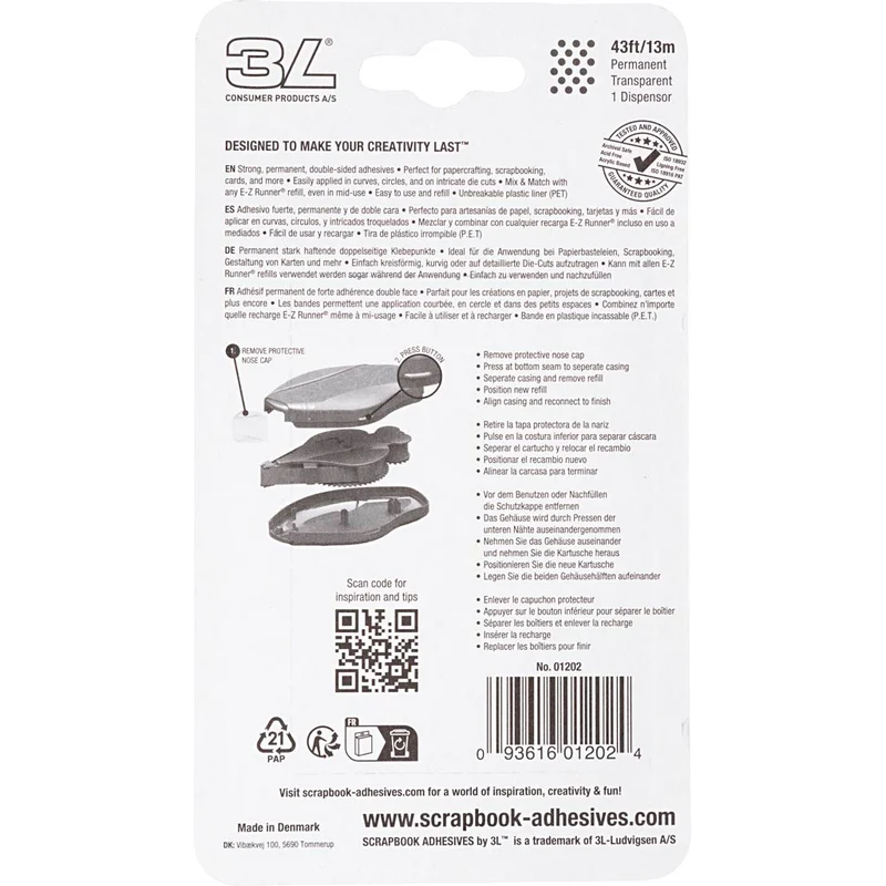 E-Z Runner®, Punkte, permanent, B 8 mm, 13 m/ 1 Rolle [HOB-11557]