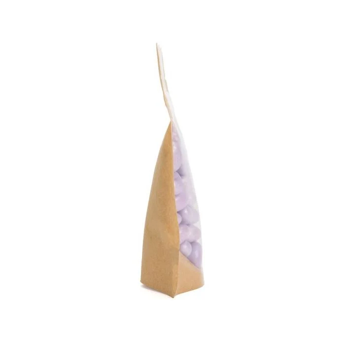 Standbodenbeutel Transparent/Kraft 12x7.5x18.5cm | 110 Gramm (100 Stück) [ZBGKC46]
