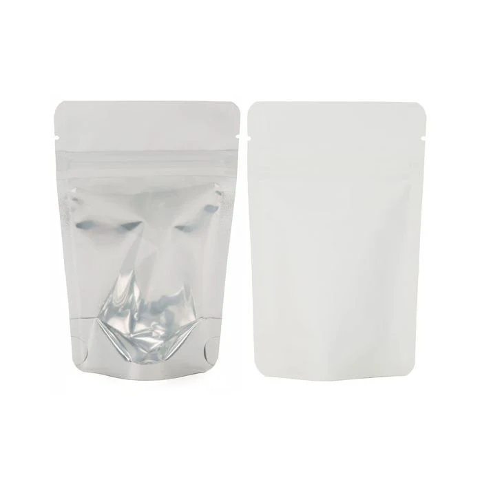 Standbodenbeutel Transparent/Weiß 14.9x8.9x23.2cm | 310 Gramm (100 Stück) [ZBGW7]