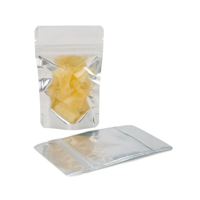Standbodenbeutel Transparent/Weiß 11.9x7.4x18.4cm | 110 Gramm (100 Stück) [ZBGW46]