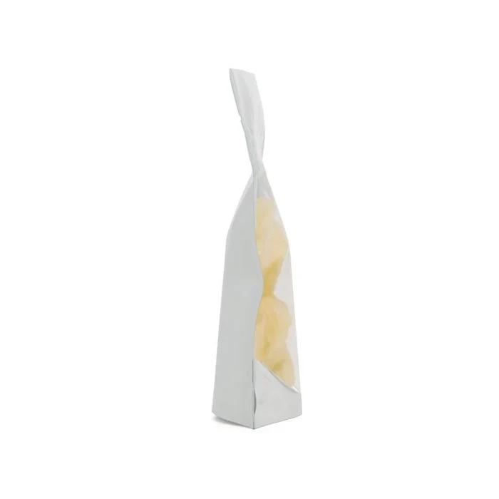 Standbodenbeutel Transparent/Weiß 11.9x7.4x18.4cm | 110 Gramm (100 Stück) [ZBGW46]