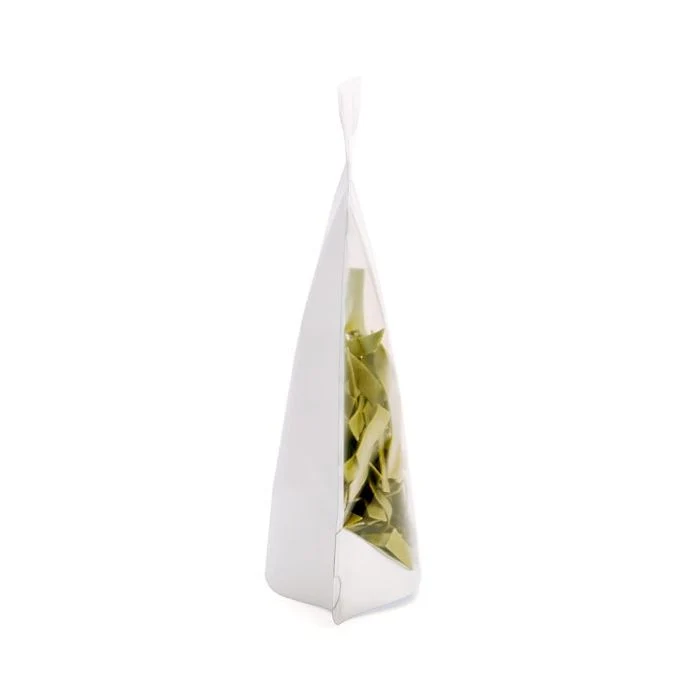 Standbodenbeutel Transparent/Weiß 10.2x6x15.2cm | 57 Gramm (100 Stück) [ZBGW2]