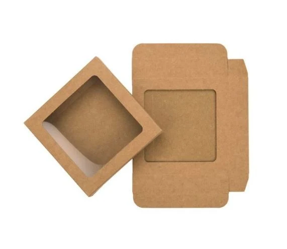 Pappschachteln Kraft Braun mit Fenster 10.5x2.2x10.5cm (25 Stück) [WKRG245]