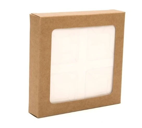 Pappschachteln Kraft Braun mit Fenster 10.5x2.2x10.5cm (25 Stück) [WKRG245]
