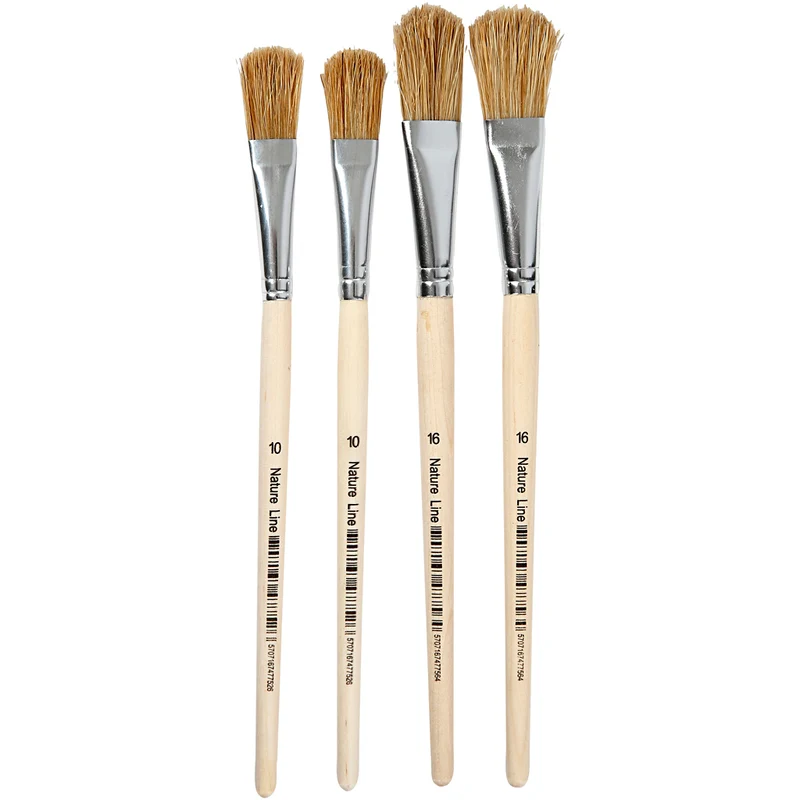 Lackierpinsel, Nr. 10+16, L 13-18 mm, B 13-17 cm, Flach, 4 Stk/ 1 Pck [HOB-10483]