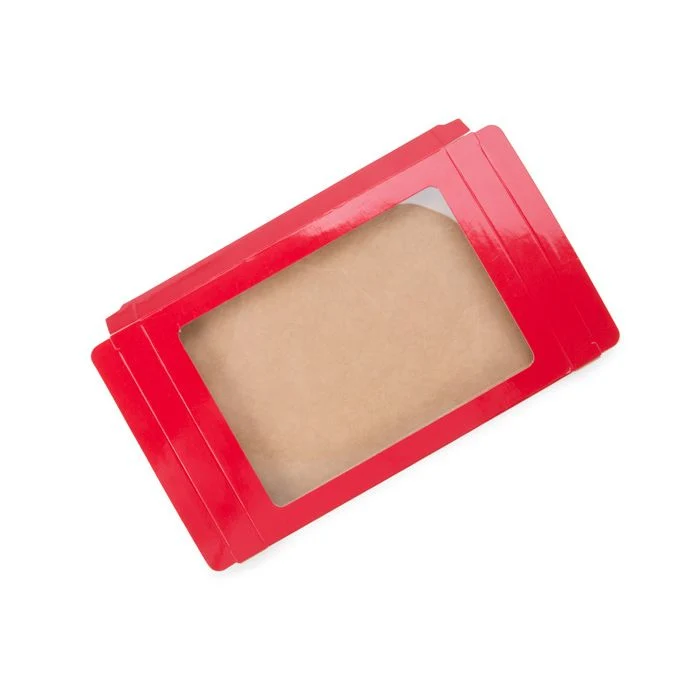 Pappschachteln mit Fenster Rot 11,5x1,5x15cm (25 Stück) [WGRG3]