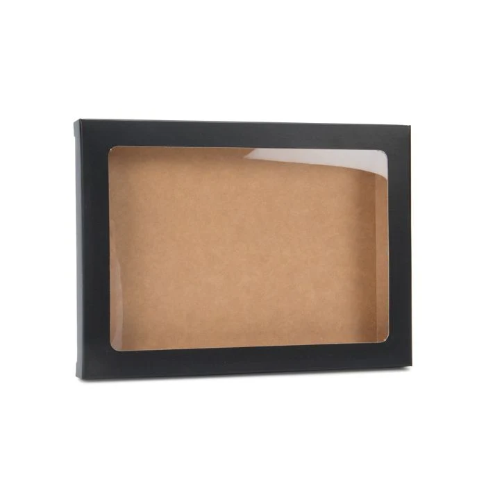 Pappschachteln Mattschwarz 11,5x1,5x15cm mit Fenster (25 Stück) [WMBG3]