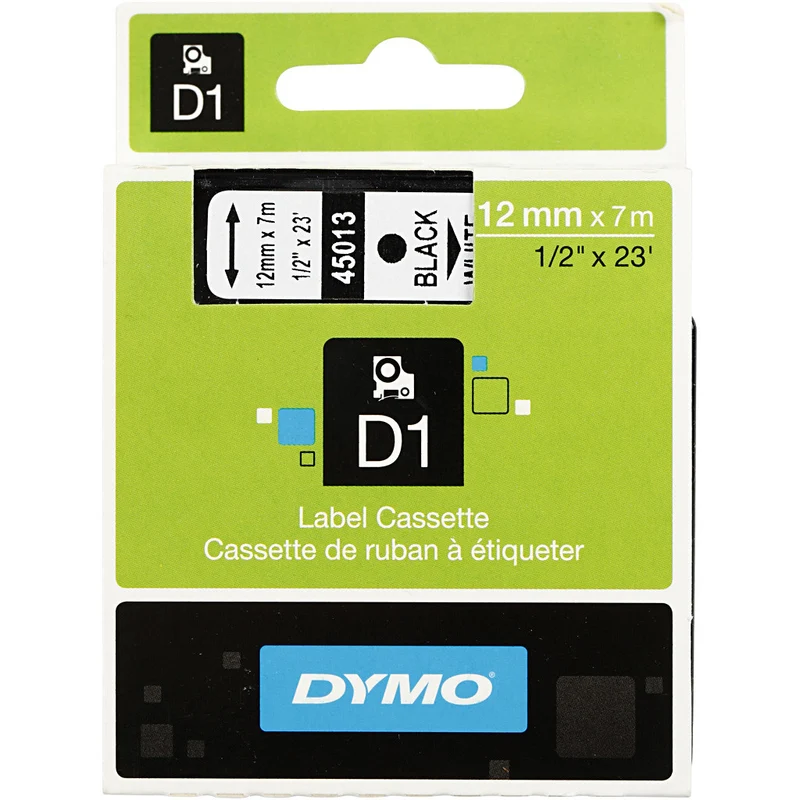 Dymo Schriftband, B 12 mm, Weiß, 7 m/ 1 Rolle [HOB-11525]
