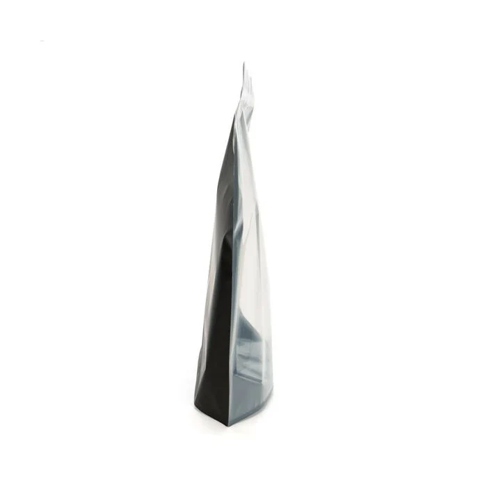 Standbodenbeutel Transparent/Schwarz 17.1x8.9x28.6cm | 340 Gramm (100 Stück) [ZBGB4]