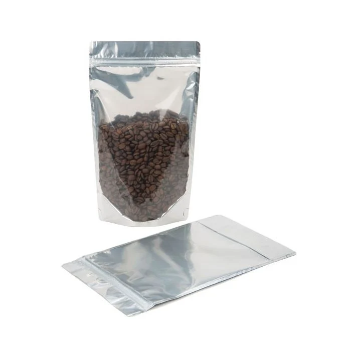 Standbodenbeutel Transparent/Schwarz 14.9x8.9x23.2.2cm | 310 Gramm (100 Stück) [ZBGB7]
