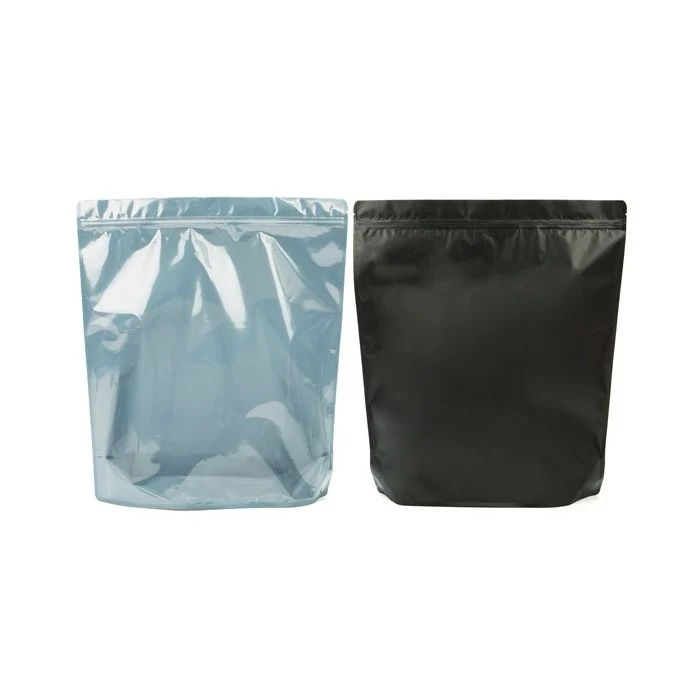Standbodenbeutel Transparent/Schwarz 13x7.9x20.6cm | 110 Gramm (100 Stück) [ZBGB3]