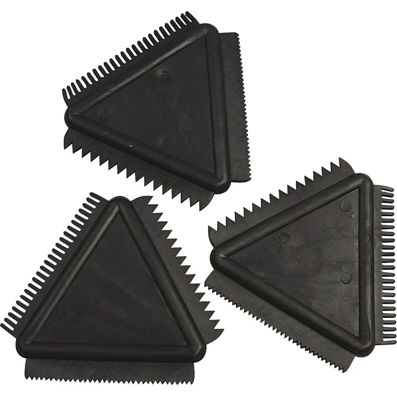 Struktur-Werkzeug, Größe 9 cm, Schwarz, 3 Stk/ 1 Pck [HOB-10464]