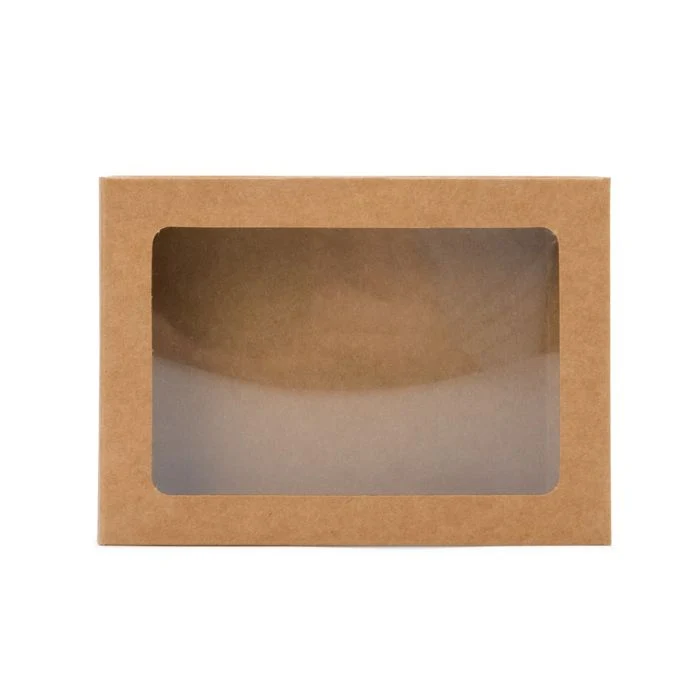 Pappschachteln Kraft Braun mit Fenster 11.5x1.5x15cm (25 Stück) [WKRG3]