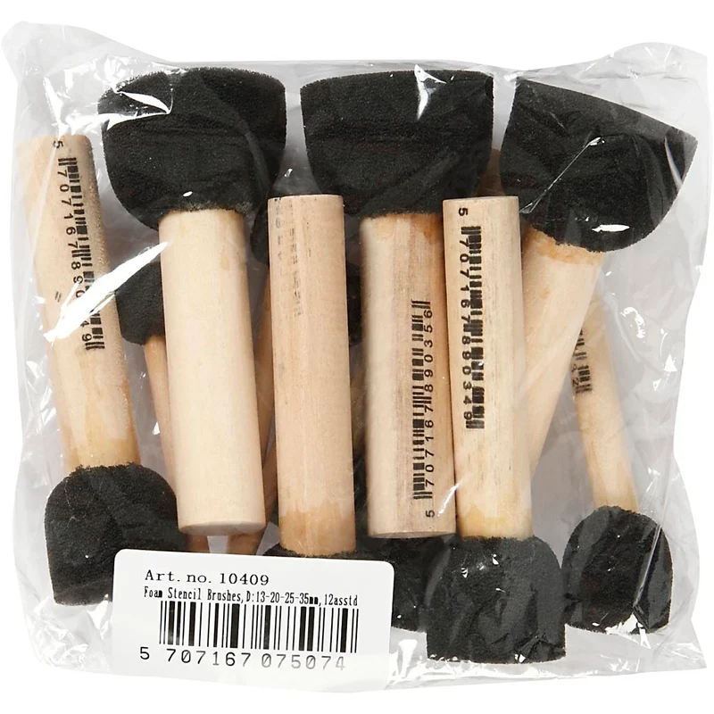 Schwammstempel, L 9-10 cm, D 13+20+25+35 mm, 12 Stk/ 1 Pck [HOB-10409]