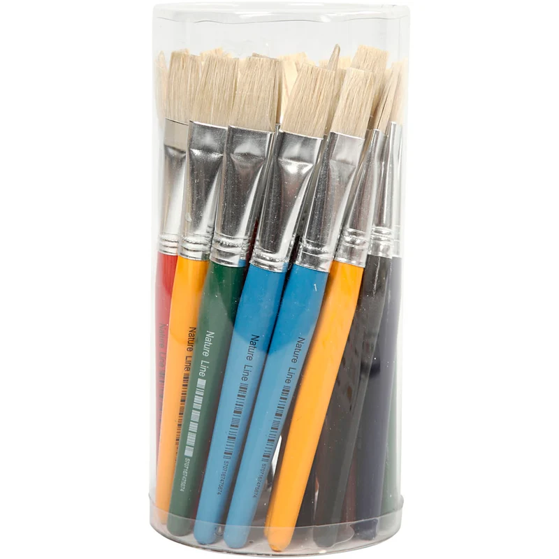 Kinderpinsel, L 19 cm, B 15 mm, Flach, 30 Stk/ 1 Pck [HOB-10351]